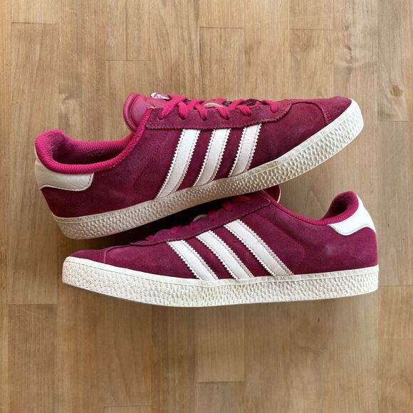 Adidas Originals Gazelle Classic College Red Maroon White Shoes wm 7.5 Youth 5.5 - Picture 4 of 9
